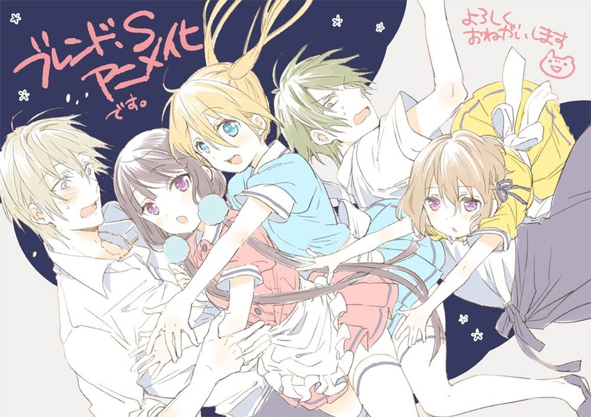 hinata kaho, sakuranomiya maika, hoshikawa mafuyu, akizuki kouyou, and dino (blend s) drawn by nakayama_miyuki