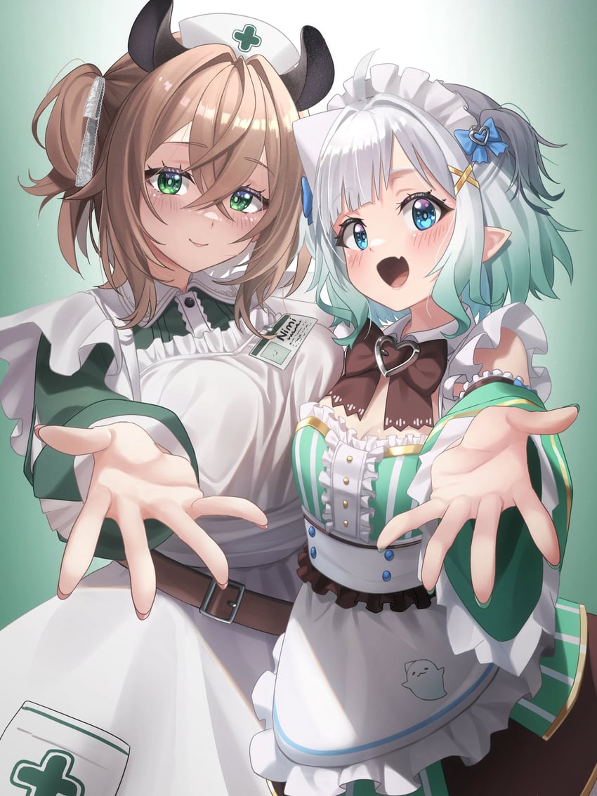 mint fantome and nimi nightmare (indie virtual youtuber) drawn by ghostenjoyerguy7007