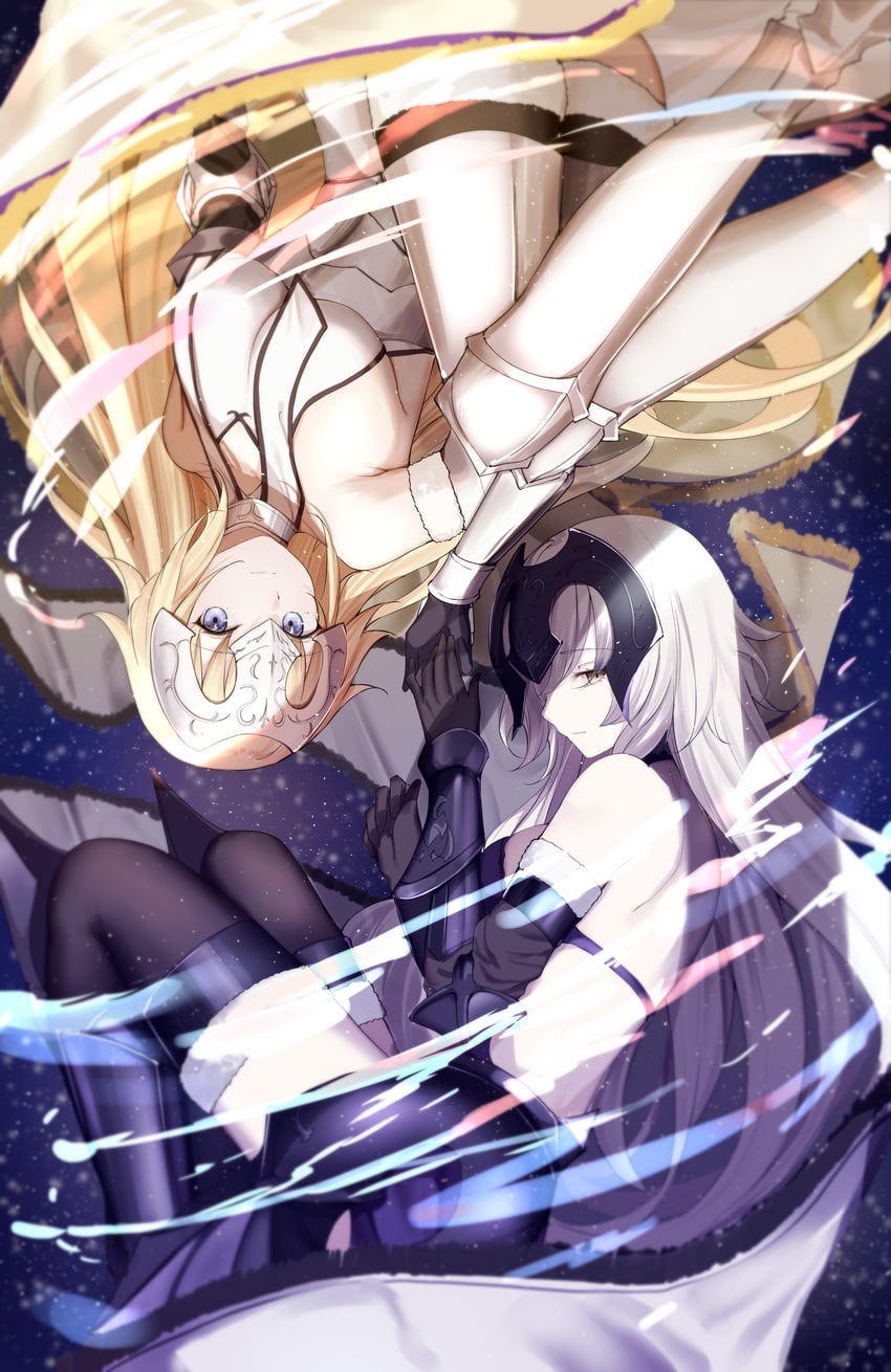 jeanne d'arc and jeanne d'arc alter (fate and 1 more) drawn by kairi_(miry666)