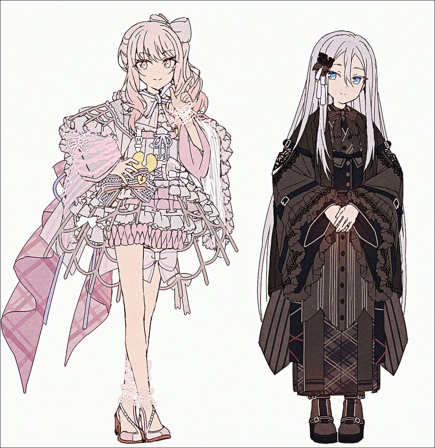 akiyama mizuki and yoisaki kanade (project sekai) drawn by hakusai_(tiahszld)
