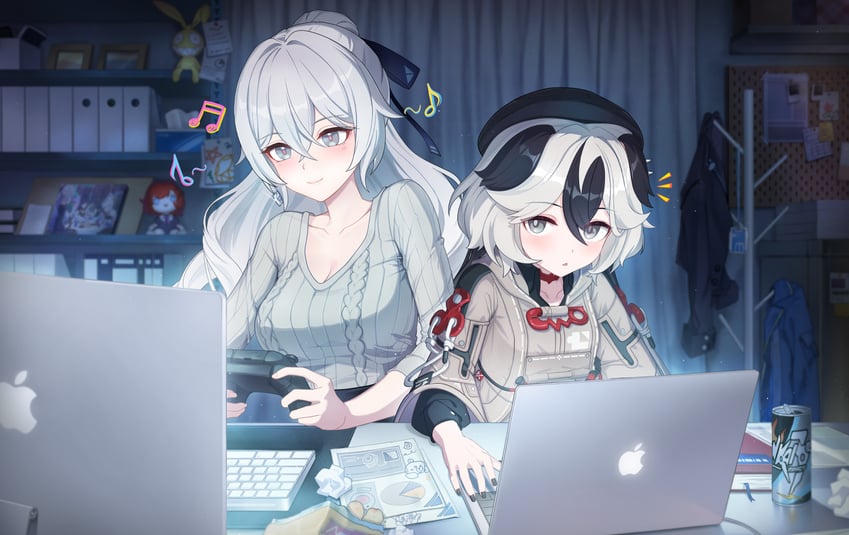 kiana kaslana, raiden mei, bronya zaychik, homu, coralie 6626 planck, and 1 more (honkai and 2 more) drawn by acco_(sh_in)