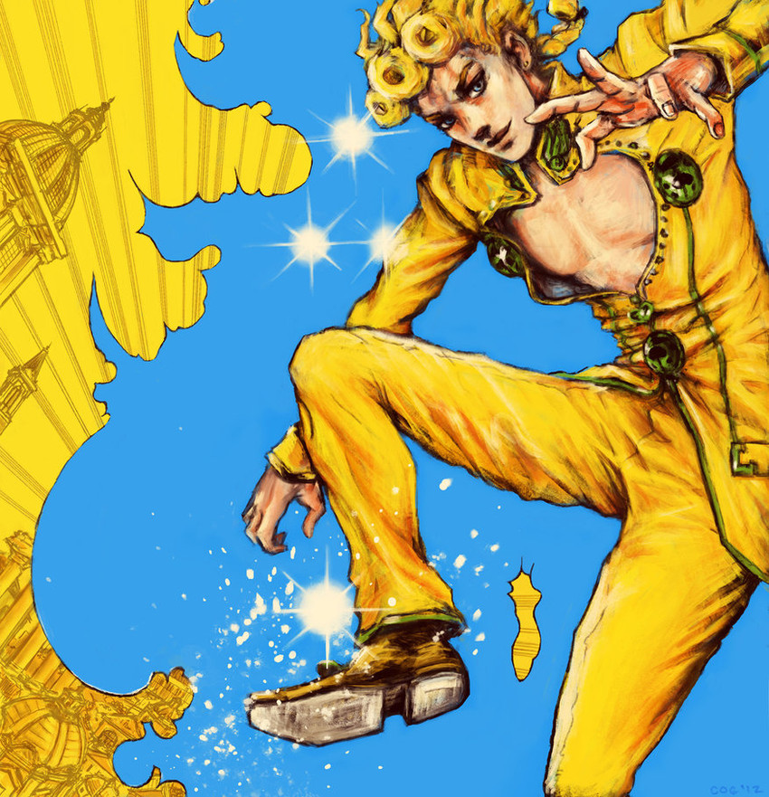 giorno giovanna (jojo no kimyou na bouken and 1 more) drawn by cogdis