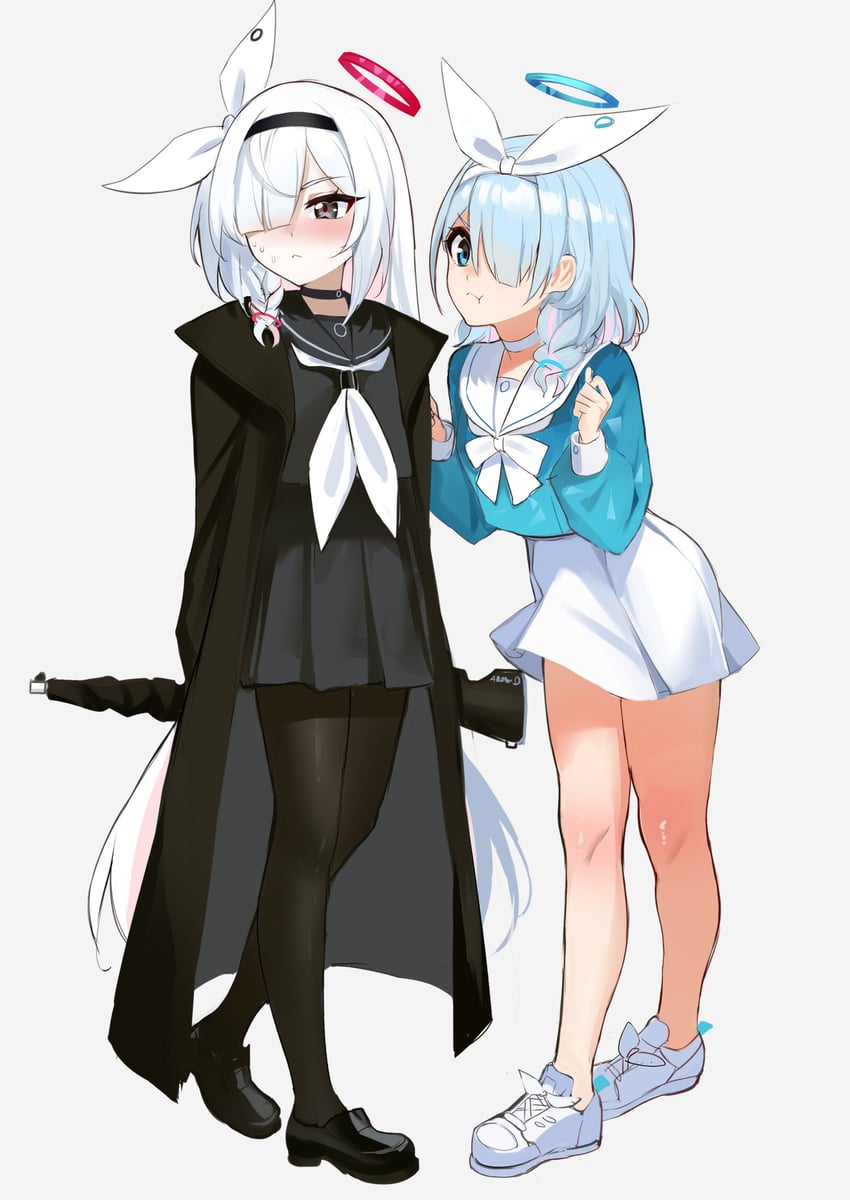 arona and plana (blue archive) drawn by stone_(ksorede)
