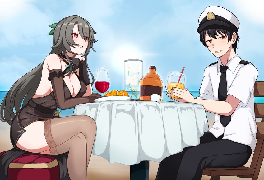 captain and vita (honkai and 1 more) drawn by milliani