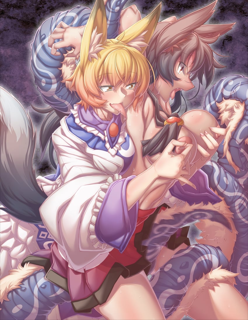 yakumo ran and imaizumi kagerou (touhou) drawn by zawa_(zawzawranran2)