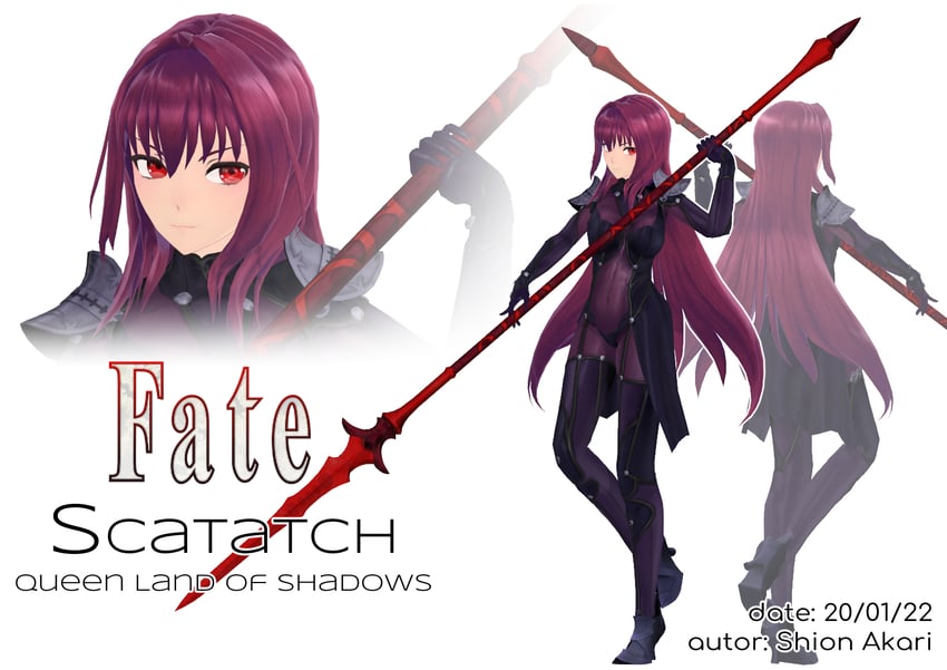 scathach (fate and 1 more) drawn by shion_akari