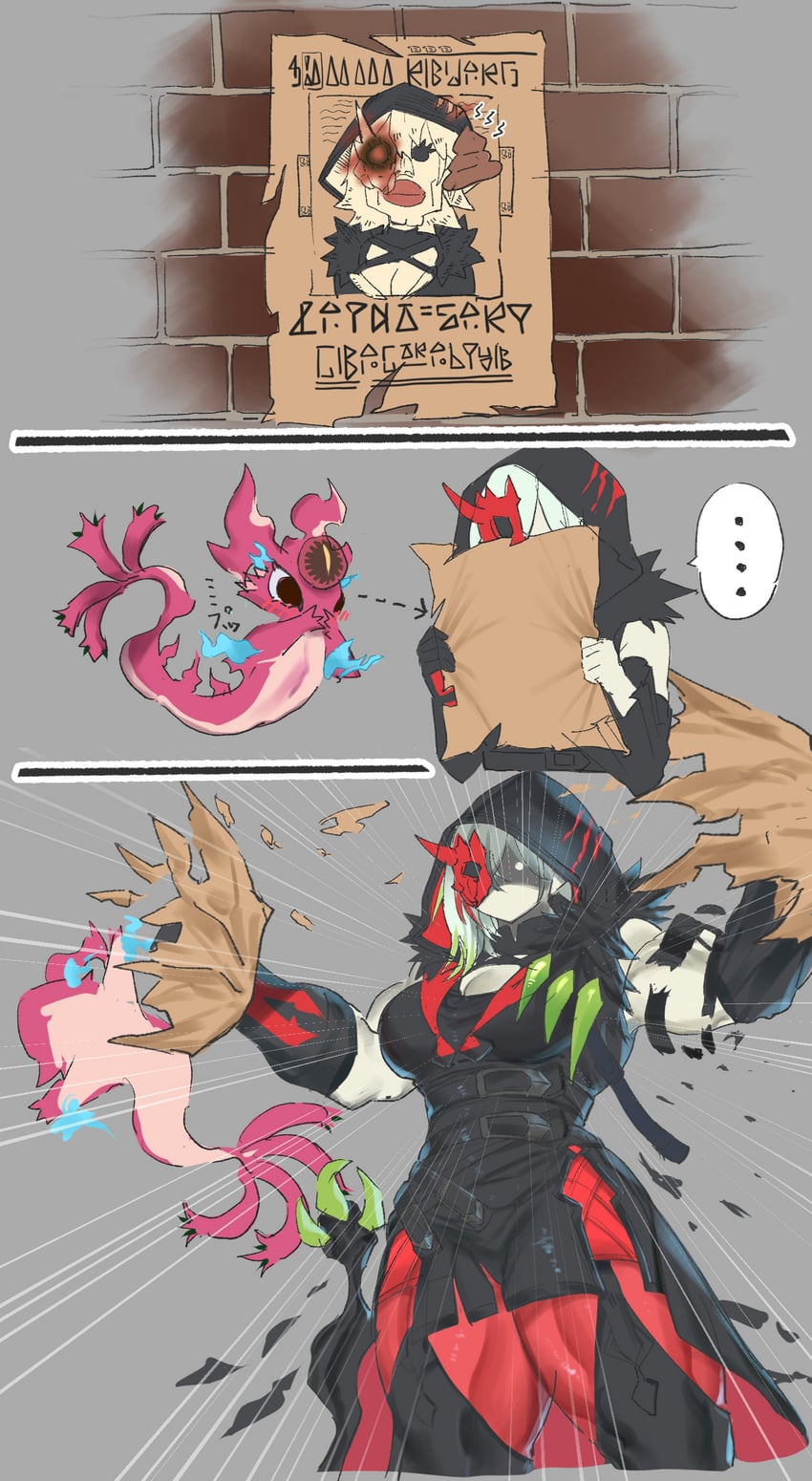 diabellstar the black witch, snake-eyes poplar, and wanted: seeker of sinful spoils (yu-gi-oh!) drawn by dougaku_(passionpit777)