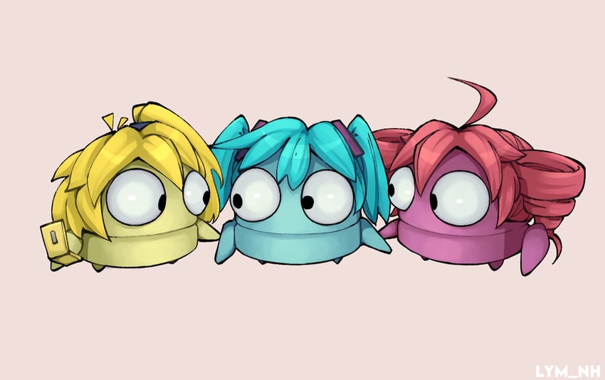 hatsune miku, kasane teto, akita neru, and semibot (vocaloid and 3 more) drawn by lymonh