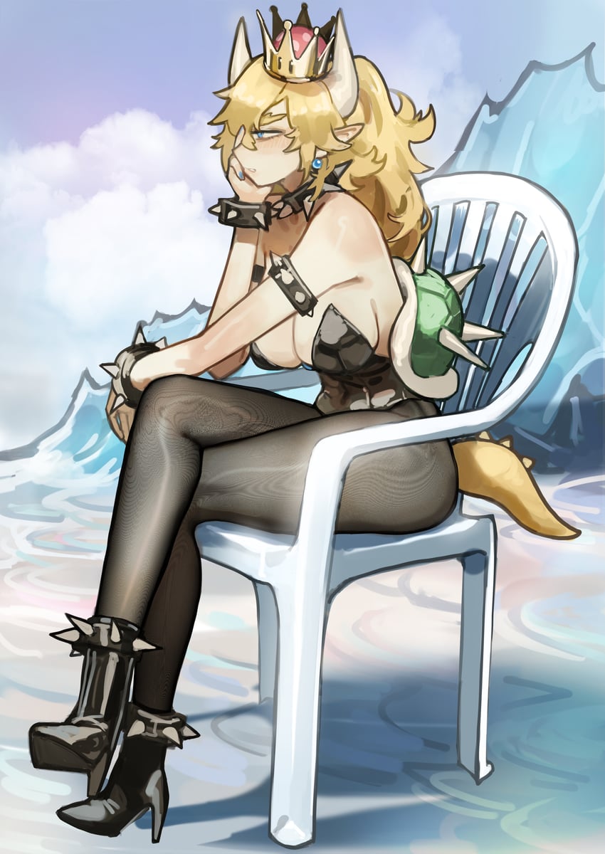 bowsette (mario and 3 more) drawn by miao_jiangyou