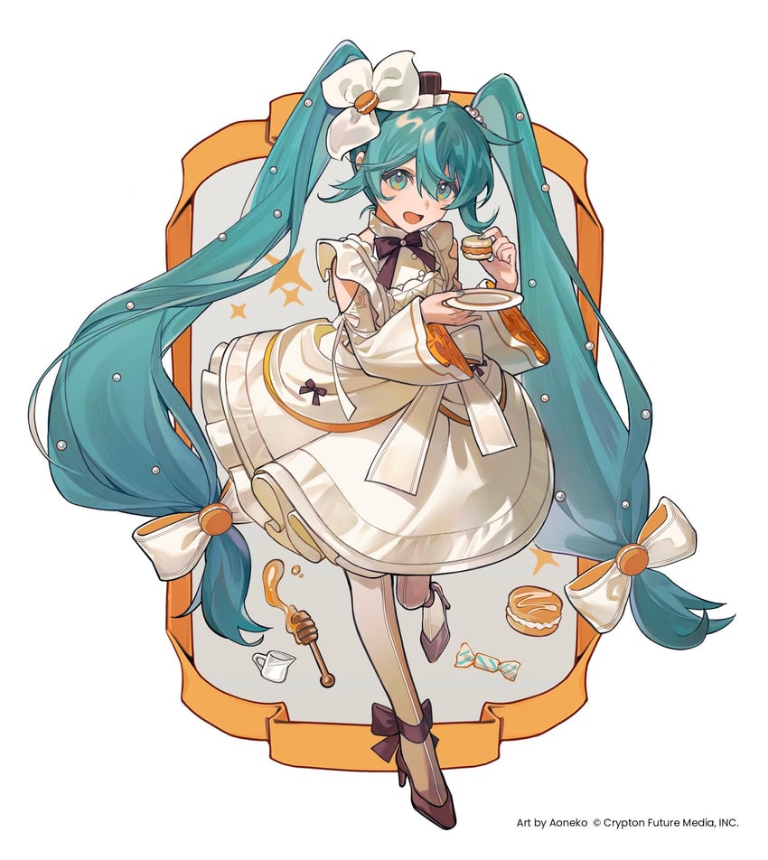 hatsune miku (vocaloid) drawn by amd_aoneko