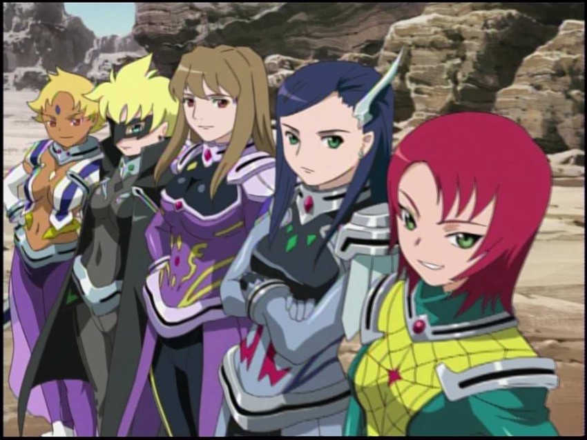 shizuru viola, natsuki kruger, juliet nao zhang, sara gallagher, and maya bryce (my-otome)
