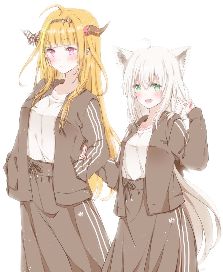 shirakami fubuki and kiryu coco (hololive) drawn by hiro_(hirohiro31)