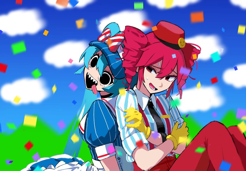 hatsune miku and kasane teto (vocaloid and 2 more) drawn by liimonchi
