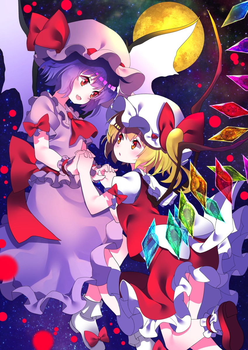 remilia scarlet and flandre scarlet (touhou) drawn by yuujin_(yuzinn333)