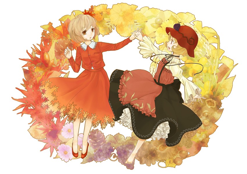 aki minoriko and aki shizuha (touhou) drawn by ozawa