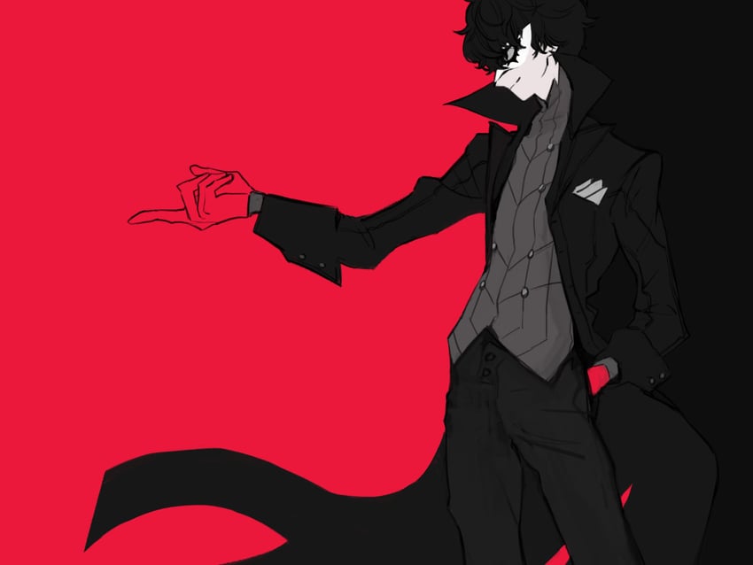 amamiya ren and joker (persona and 1 more) drawn by wl8tca