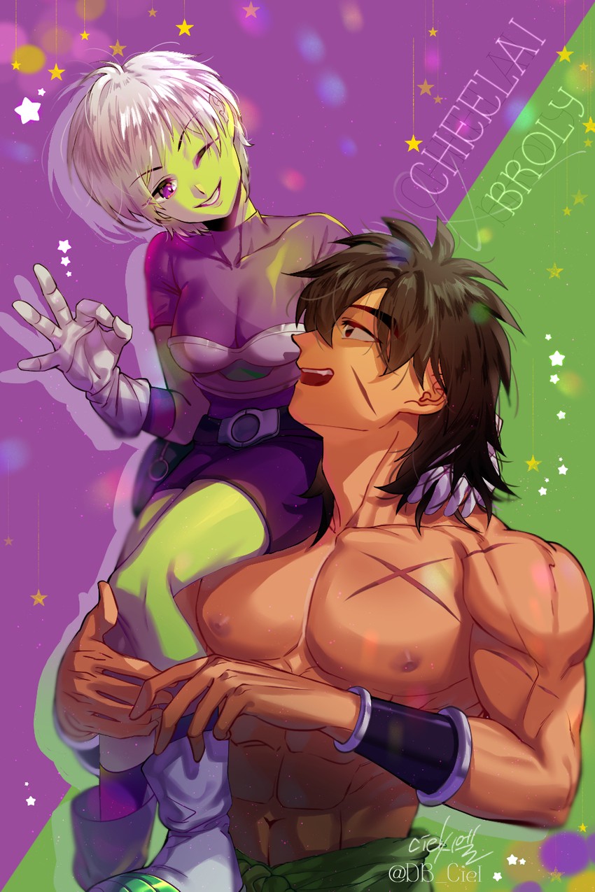 broly and cheelai (dragon ball and 2 more) drawn by tarutobi