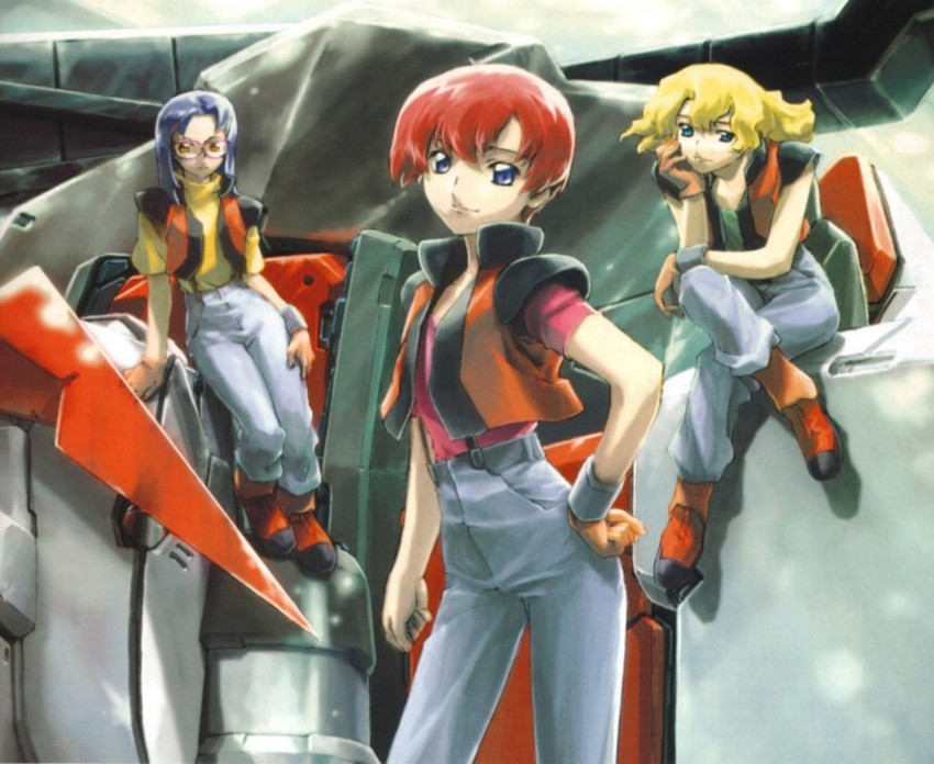 mayura labatt, juri wu nien, and asagi caldwell (gundam and 1 more)