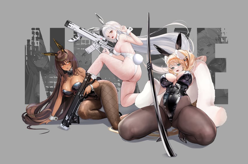 noir, blanc, and rupee (goddess of victory: nikke) drawn by maki_(user_fyjx4337)