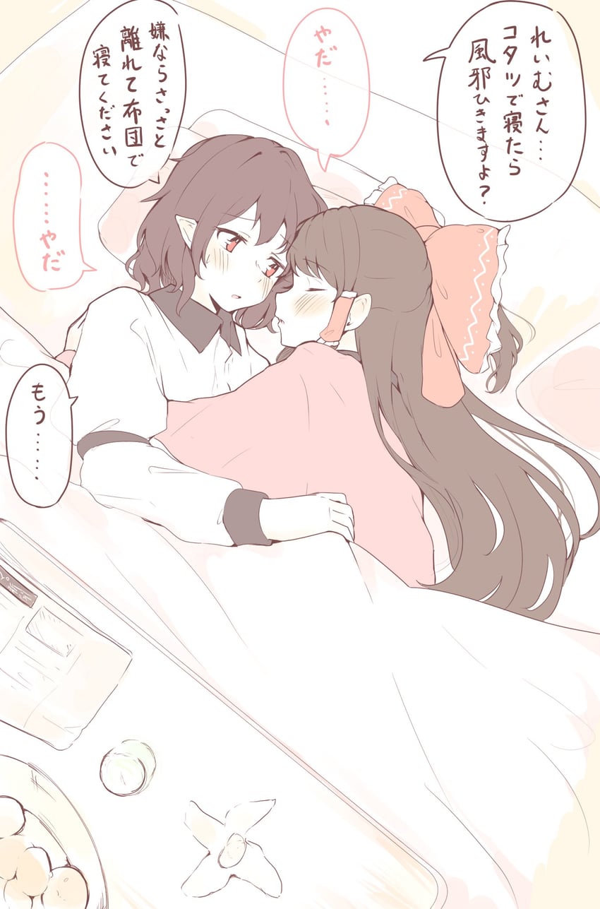 hakurei reimu and shameimaru aya (touhou) drawn by seele_(chanseele0128)