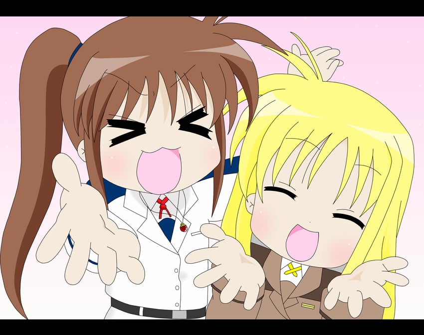 fate testarossa and takamachi nanoha (lyrical nanoha and 2 more) drawn by 1805230