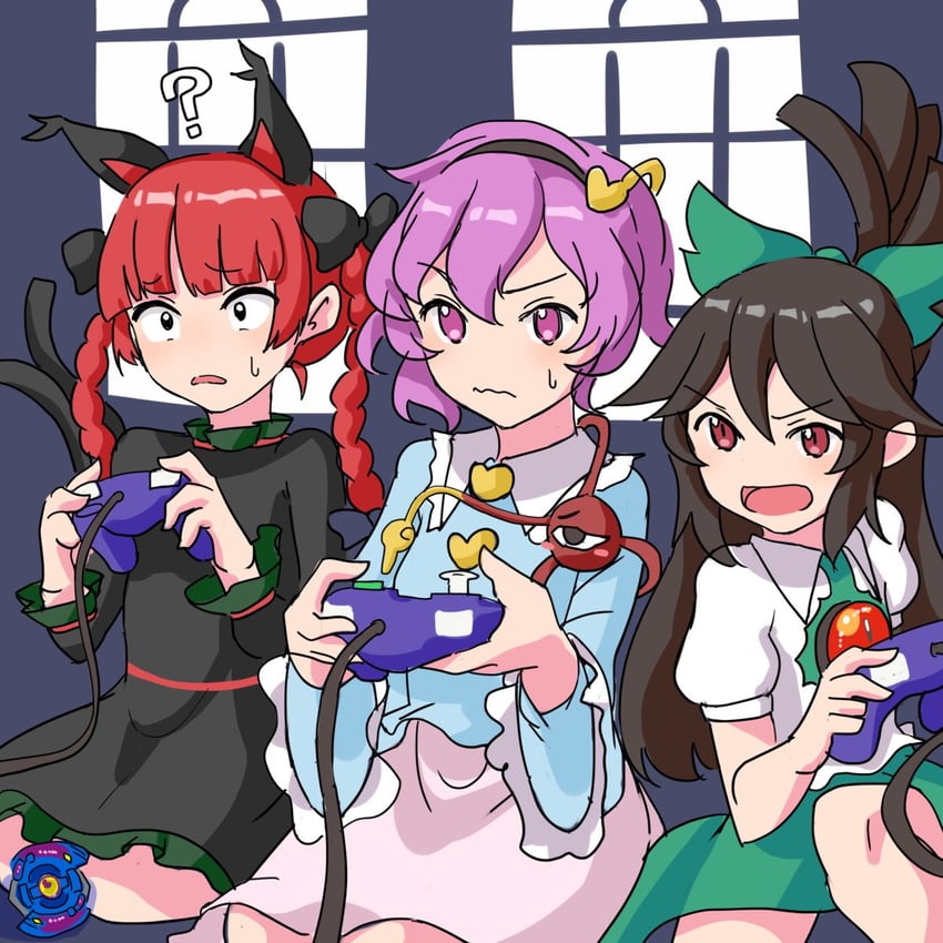 komeiji satori, kaenbyou rin, and reiuji utsuho (touhou and 1 more) drawn by kappy745