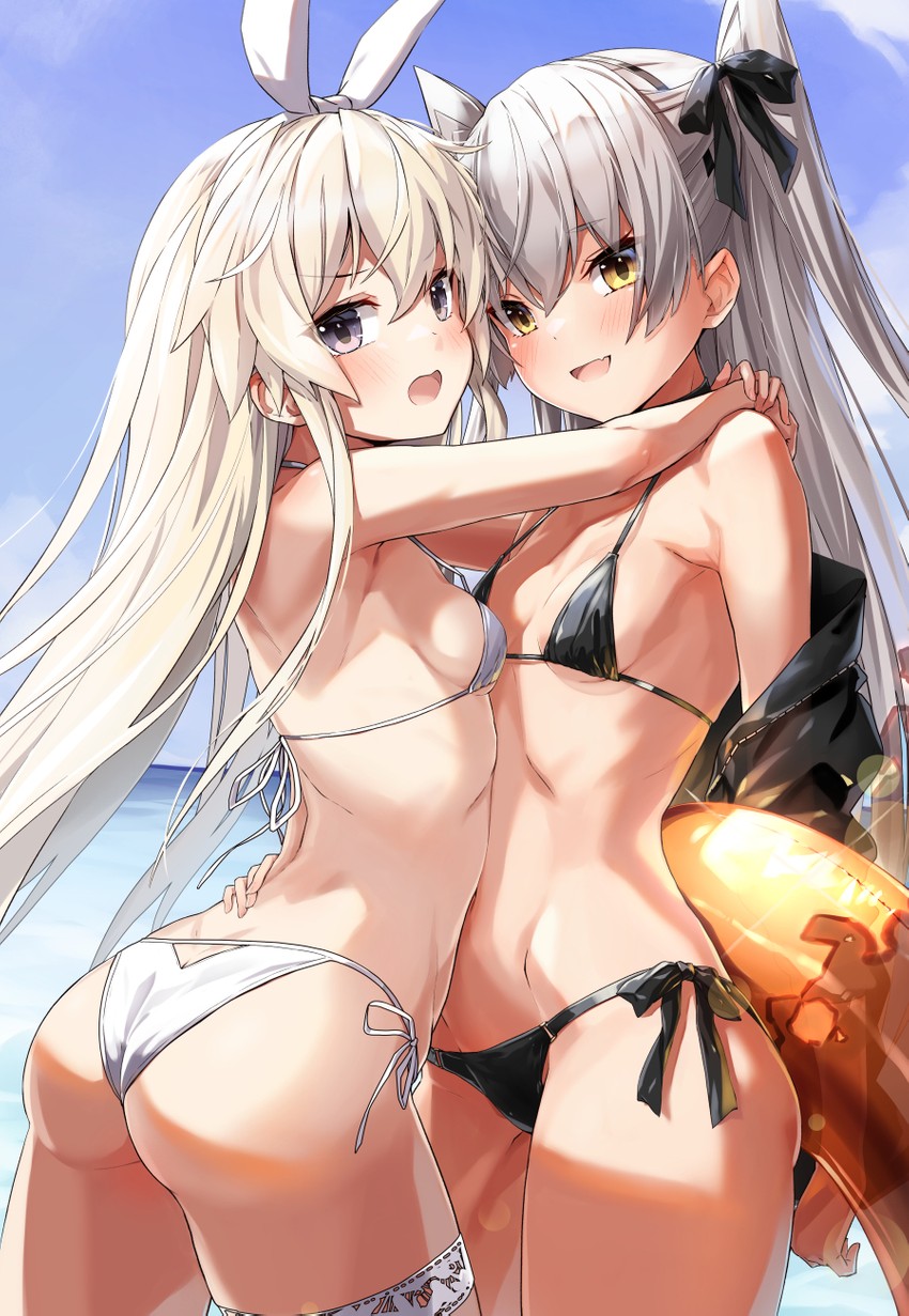 shimakaze and amatsukaze (kantai collection) drawn by takanashi_kei_(hitsujikan)
