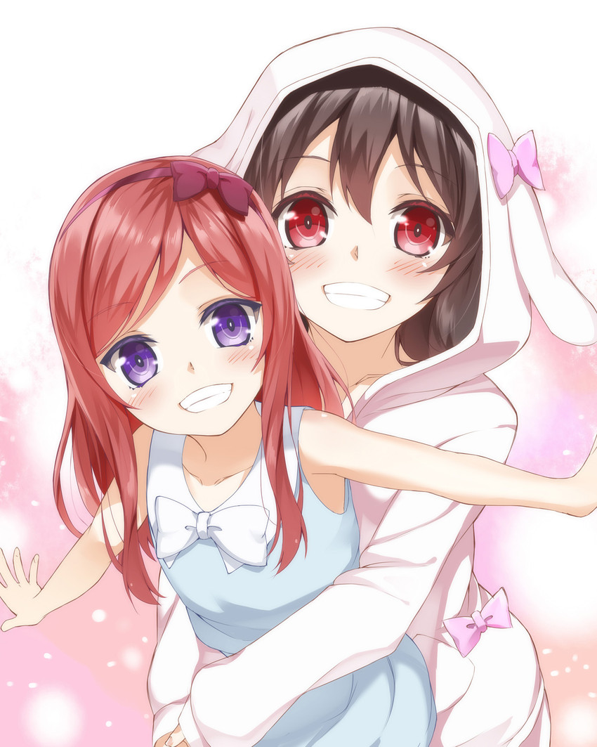 nishikino maki and yazawa nico (love live! and 1 more) drawn by heirou