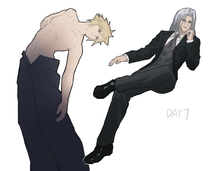 cloud strife and sephiroth (final fantasy and 2 more) drawn by chicken_movement