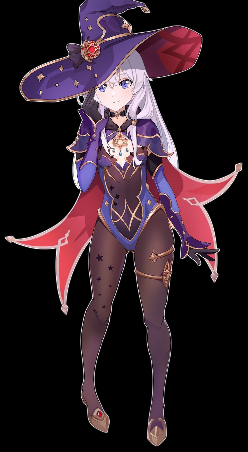 mona and elaina (genshin impact and 1 more) drawn by mahdi