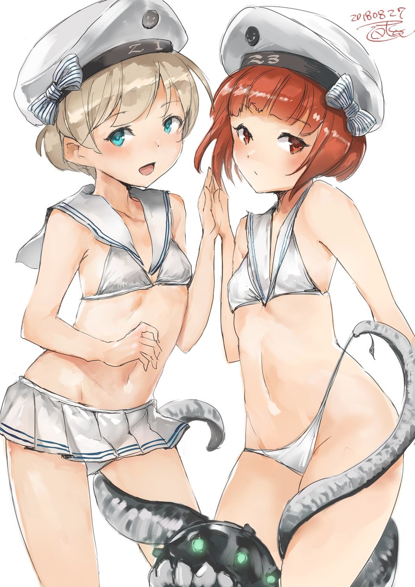 z1 leberecht maass, z3 max schultz, and enemy naval mine (kantai collection) drawn by toka_(marchlizard)