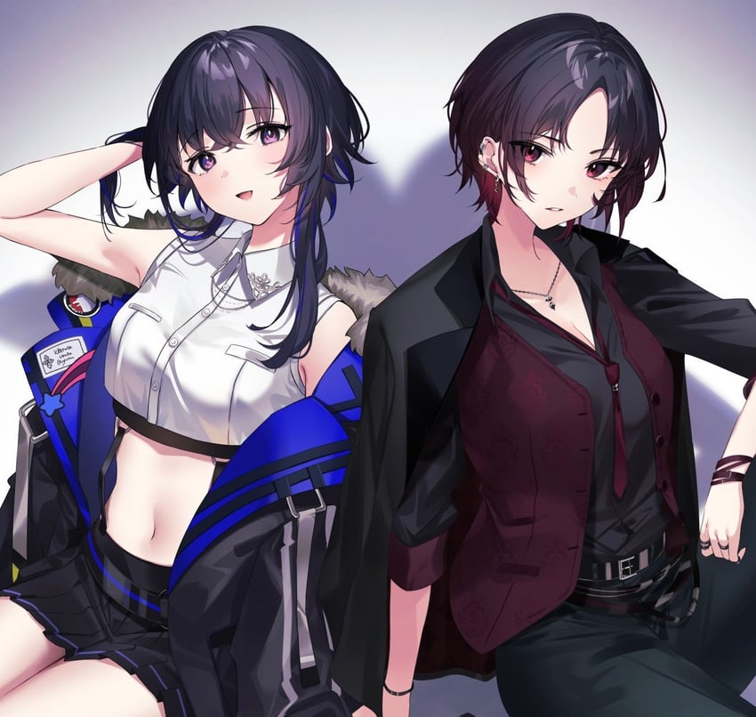 ichinose uruha and kisaragi ren (vspo! and 2 more) drawn by hikari_yui