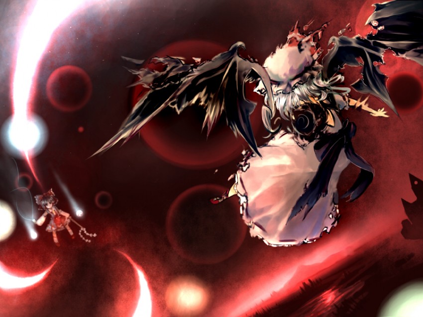 hakurei reimu and remilia scarlet (touhou and 1 more) drawn by suisa_(mizsai)