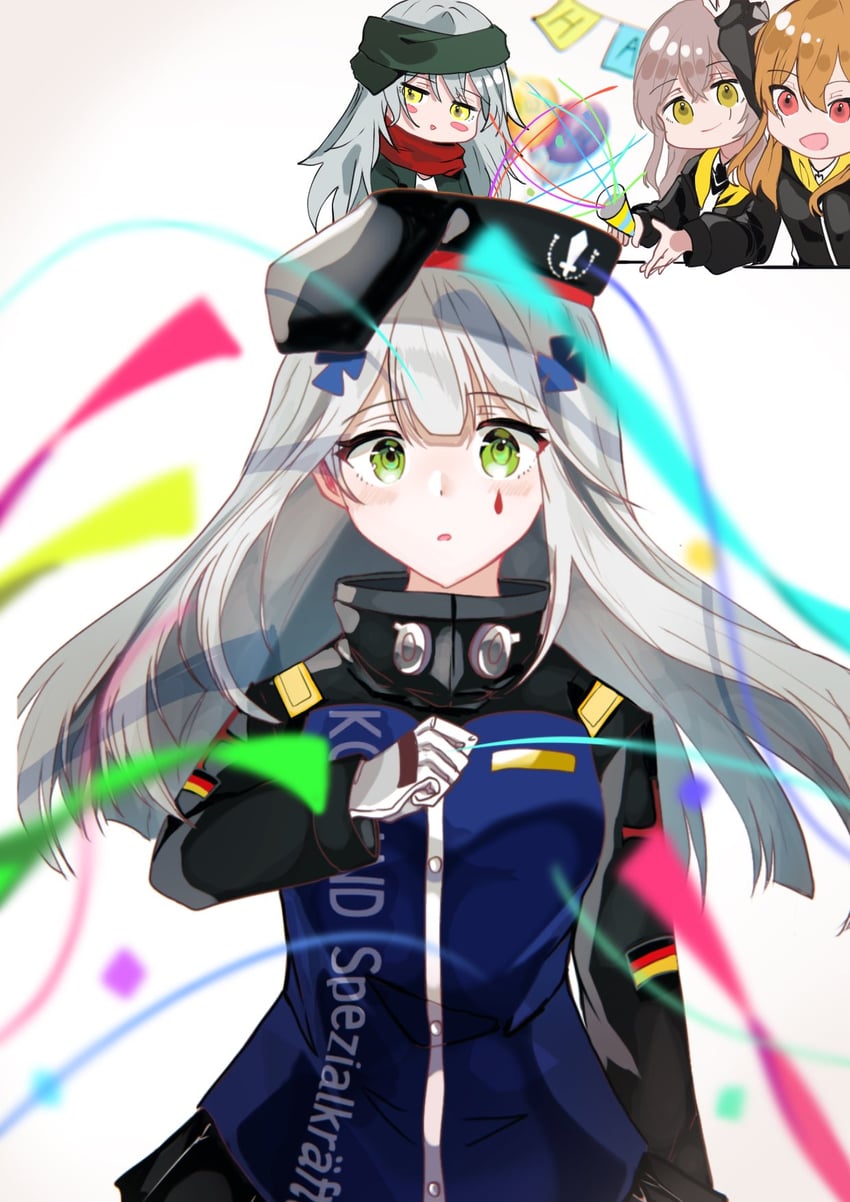 hk416, ump45, ump9, and g11 (girls' frontline) drawn by yossi_art