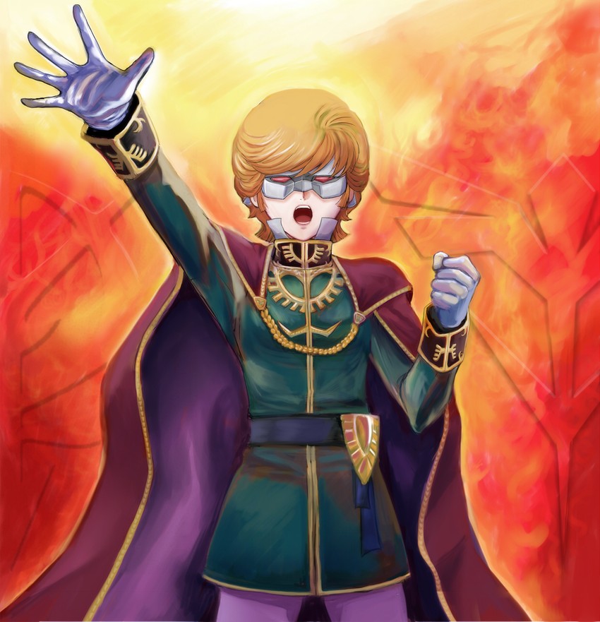 mineva lao zabi, audrey burne, and full frontal (gundam and 1 more) drawn by gacha-m
