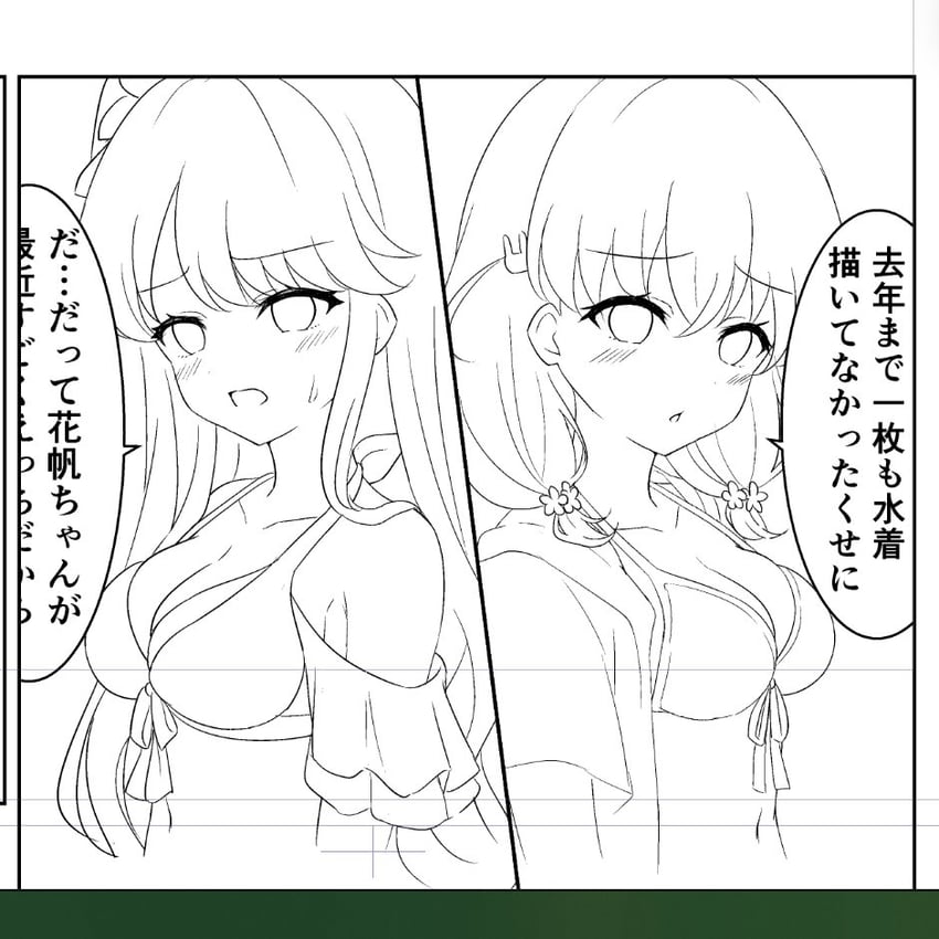 hinoshita kaho and fujishima megumi (love live! and 1 more) drawn by hanazora_satsuki