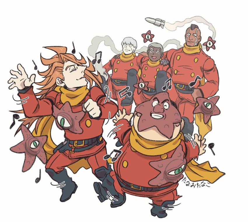 jet link, albert heinrich, great britain, geronimo jr, chang changku, and 1 more (cyborg 009) drawn by tanaotanako