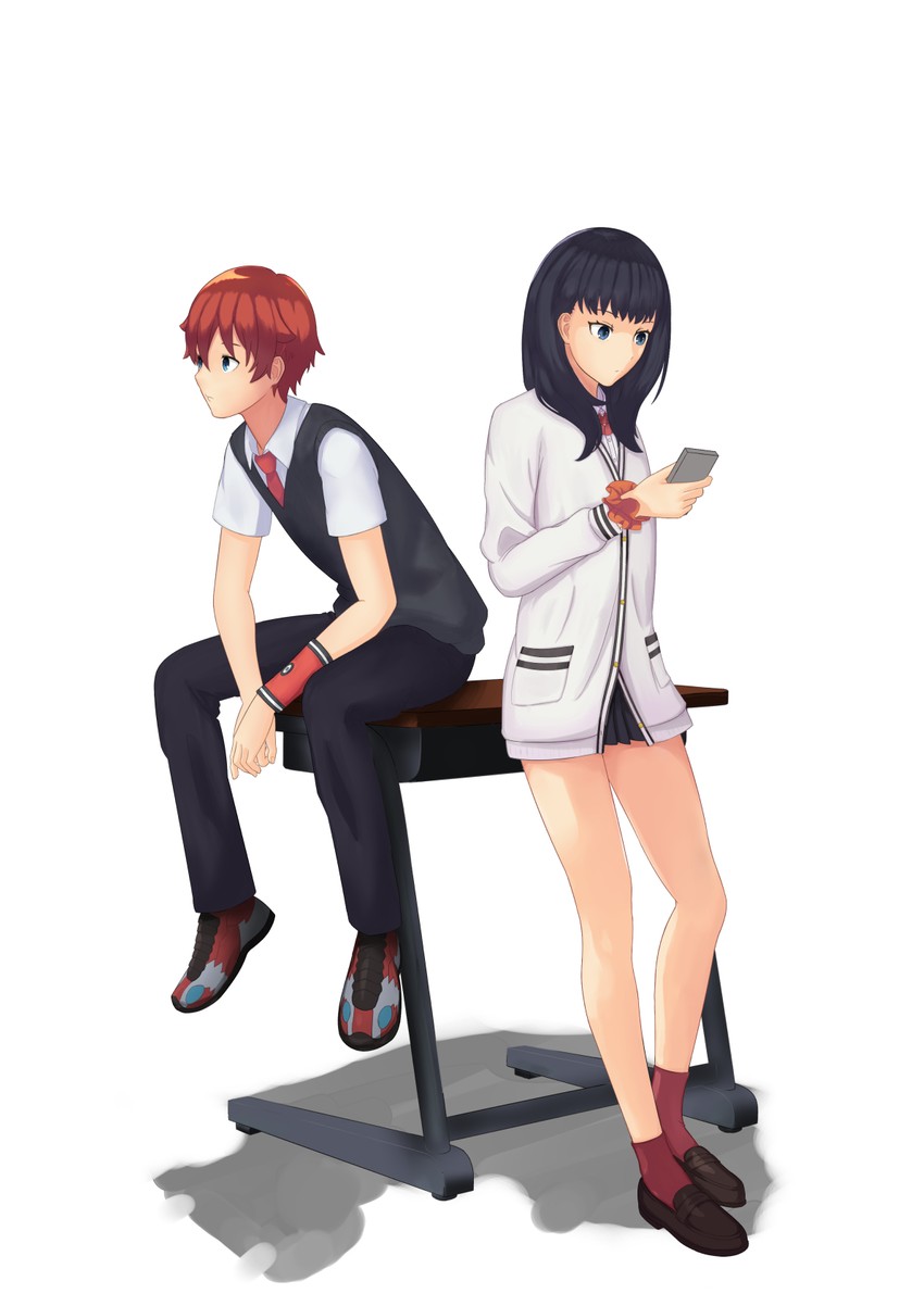 takarada rikka and hibiki yuuta (gridman universe and 1 more) drawn by bakutendogeza