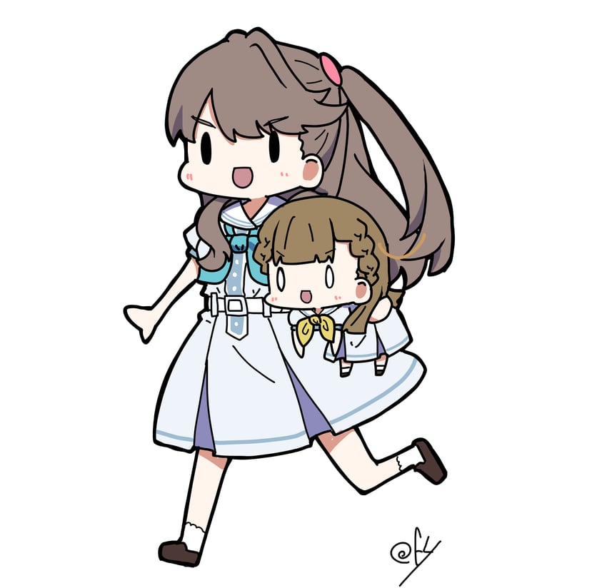 fujishima megumi and kachimachi kosuzu (love live! and 1 more) drawn by oofushi_ao