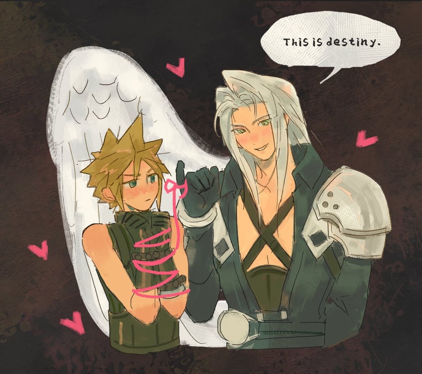 cloud strife and sephiroth (final fantasy and 1 more) drawn by audreychen
