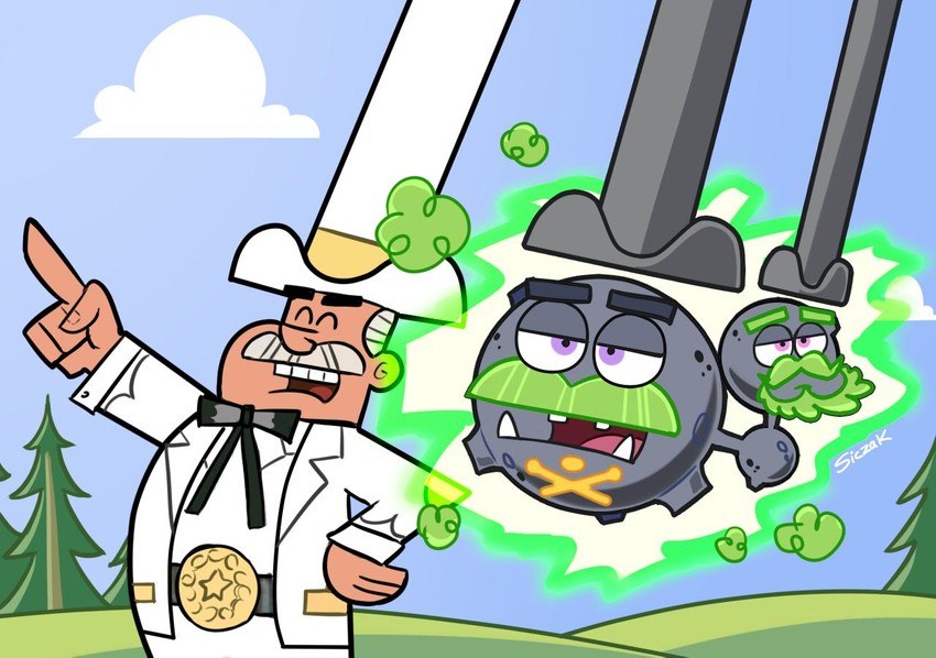 galarian weezing and doug dimmadome (pokemon and 1 more) drawn by siczak