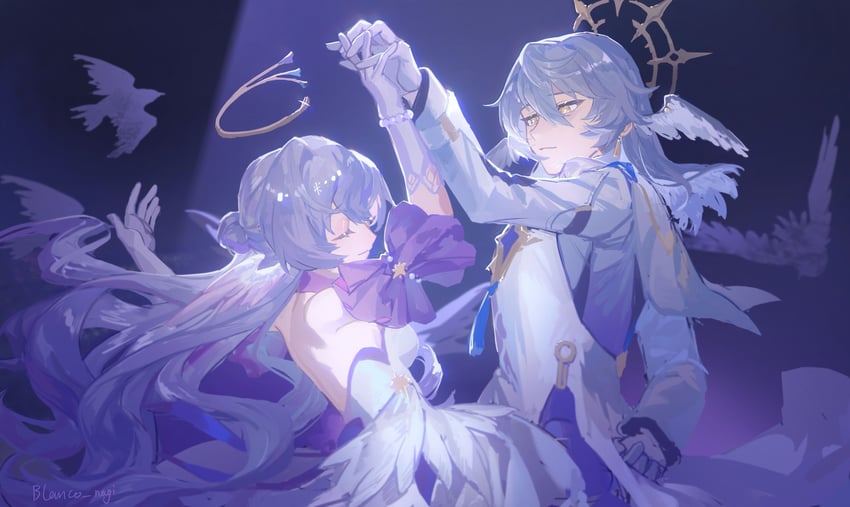 robin and sunday (honkai and 1 more) drawn by blanco_nagi