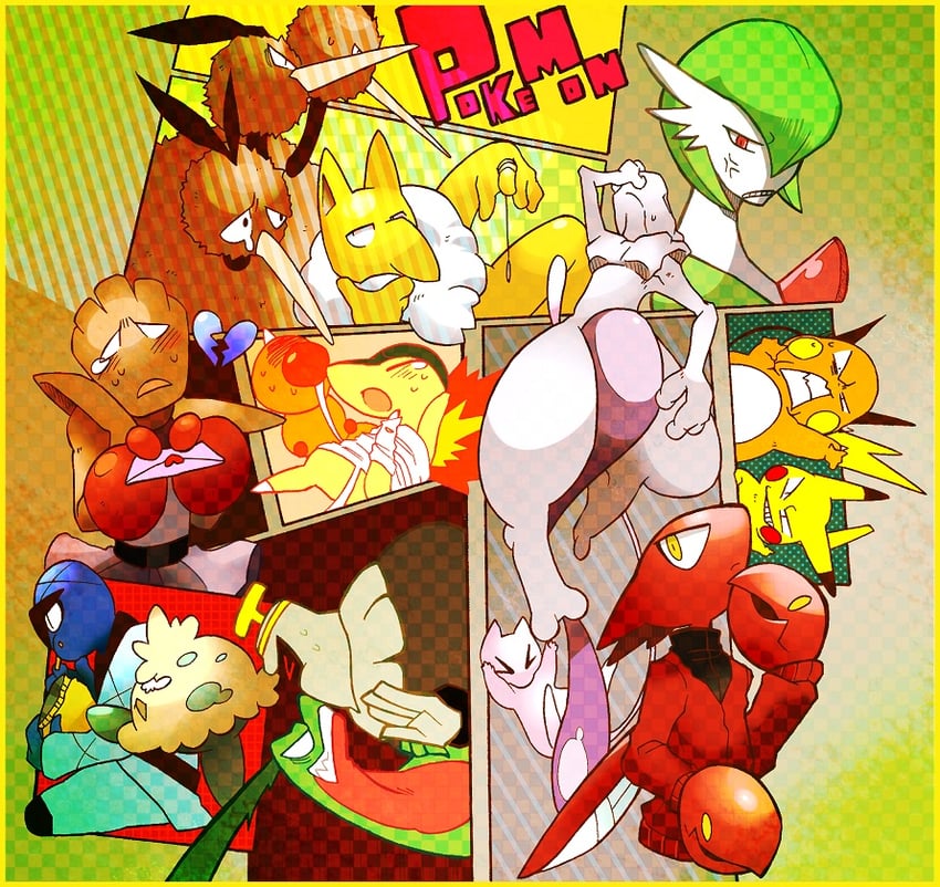 pikachu, gardevoir, cyndaquil, mew, raichu, and 10 more (pokemon and 2 more) drawn by minashirazu