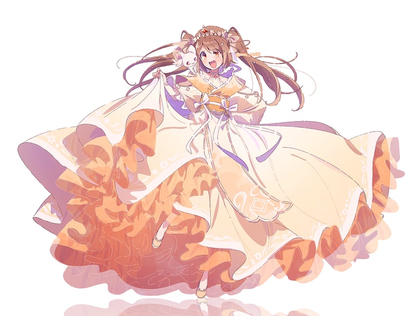 yui tsuruno and small kyubey (mahou shoujo madoka magica and 1 more) drawn by serizawa_serizane