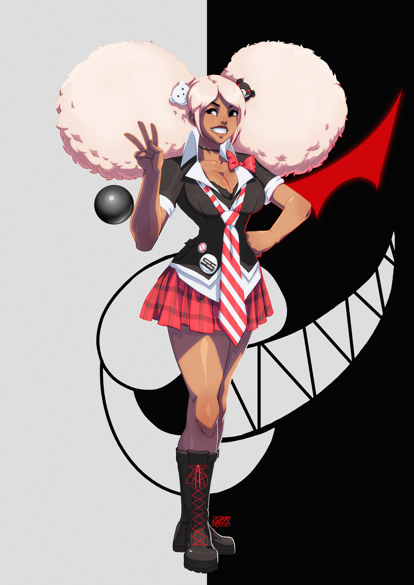 monokuma and second generation enoshima (danganronpa and 1 more) drawn by tovio_rogers
