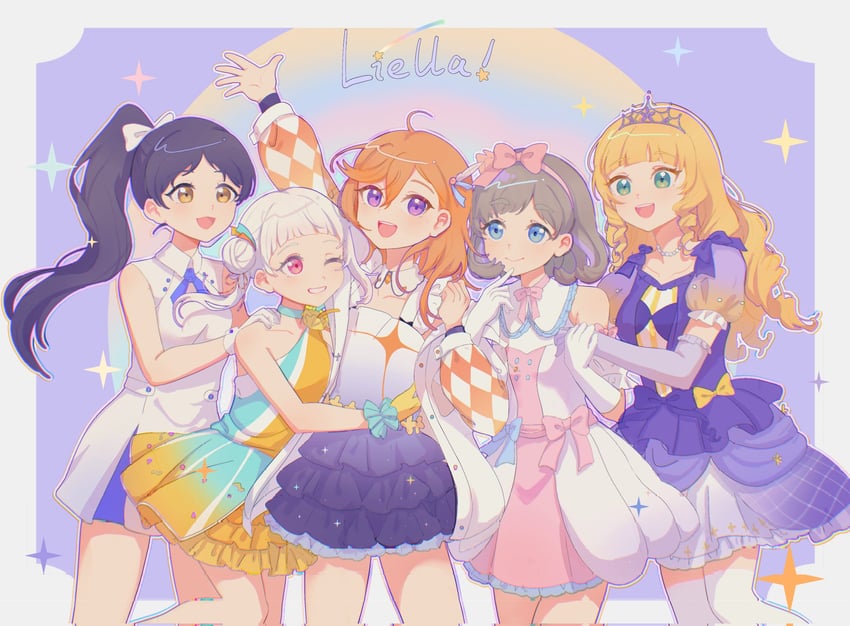 shibuya kanon, heanna sumire, tang keke, arashi chisato, and hazuki ren (love live! and 1 more) drawn by maomaomao_(yukoyort)