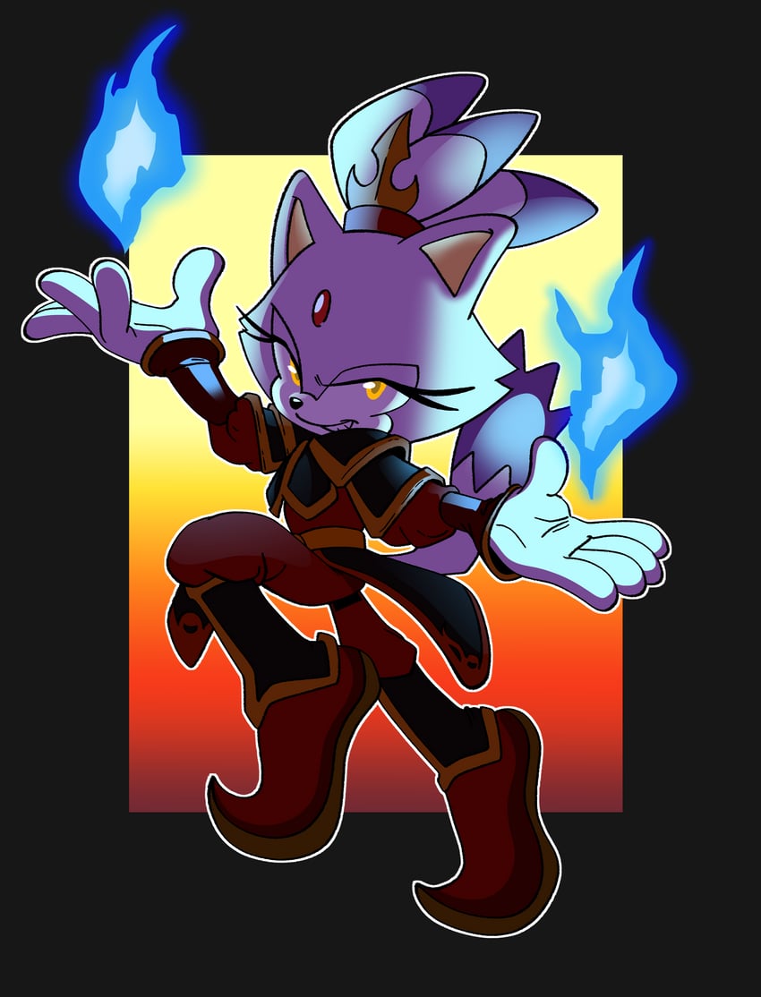 blaze the cat and azula (sonic and 2 more) drawn by novika