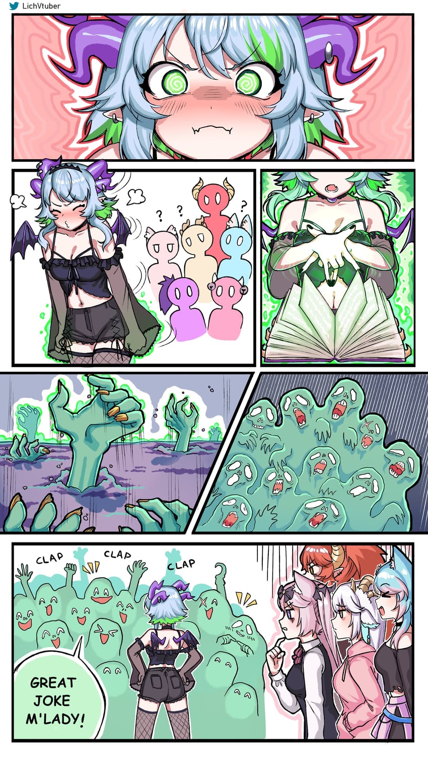 ironmouse, zentreya, silvervale, melody, vei, and 2 more (vshojo) drawn by bsapricot