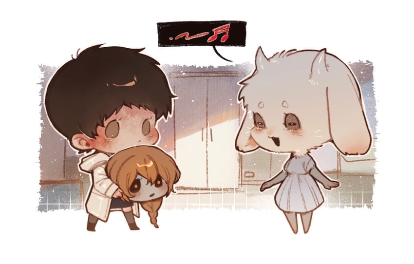 heroine, mr. chopped, and hooded child (homicipher) drawn by sweeeet_him