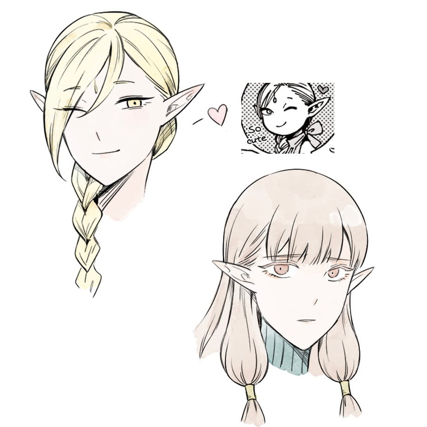 milsiril and braided ponytail elf (dungeon meshi) drawn by irithyll8157351